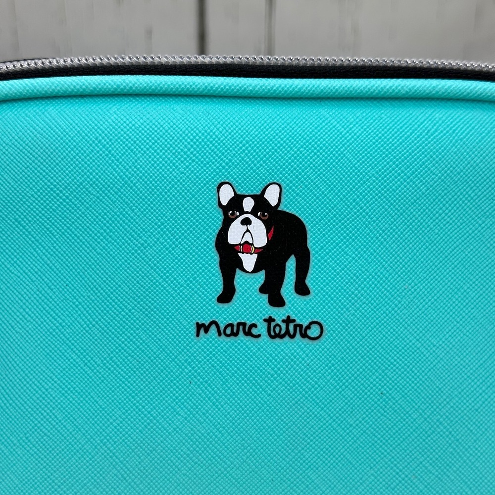 Marc Tetro Boston Terrier French Bulldog Teal Makeup Cosmetic Zipper Case - Picture 4 of 16
